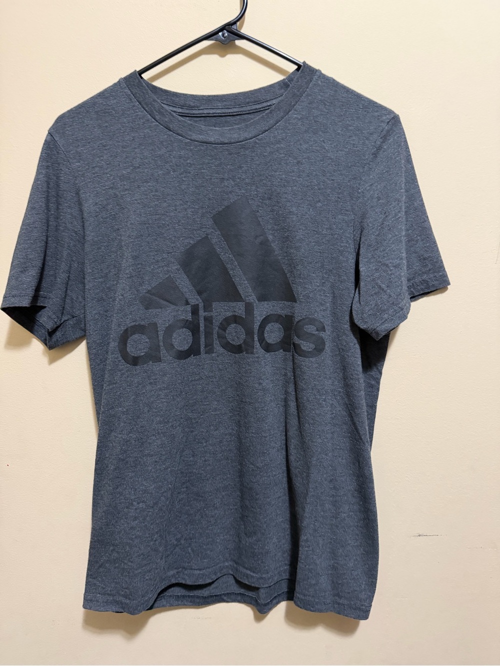 adidas Men's Dark Gray Heather Logo Short Sleeve Tee